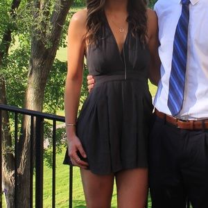 Gray flowy romper